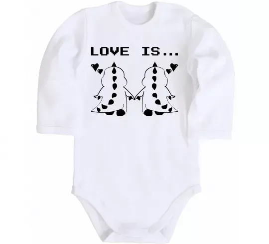 Детский боди LOVE IS... (DYNO) Белый фото