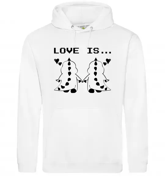 Жіноча толстовка (худі) LOVE IS... (DYNO) Білий фото