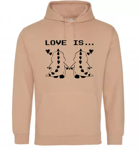 Жіноча толстовка (худі) LOVE IS... (DYNO) Пісочний фото