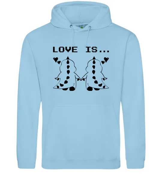 Жіноча толстовка (худі) LOVE IS... (DYNO) Блакитний фото