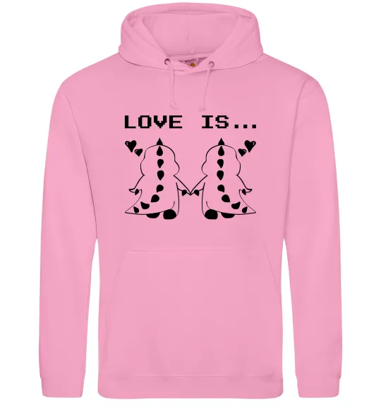 Мужская толстовка (худи) LOVE IS... (DYNO) Розовый фото