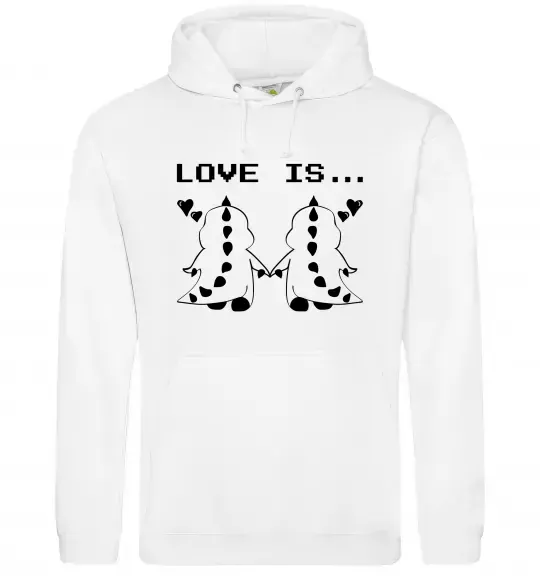 Чоловіча толстовка (худі) LOVE IS... (DYNO) Білий фото