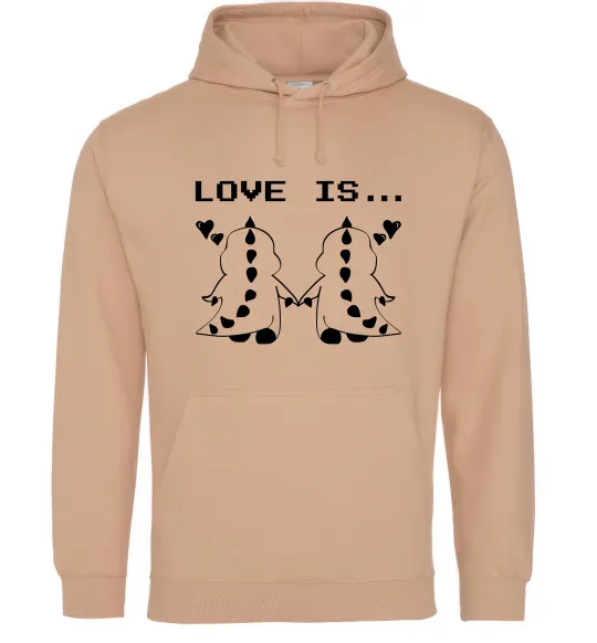 Чоловіча толстовка (худі) LOVE IS... (DYNO) Пісочний фото
