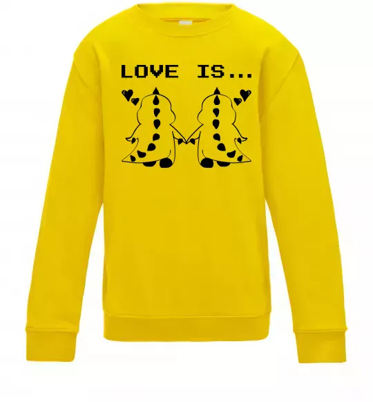 Детский Свитшот LOVE IS... (DYNO) Солнечно желтый фото