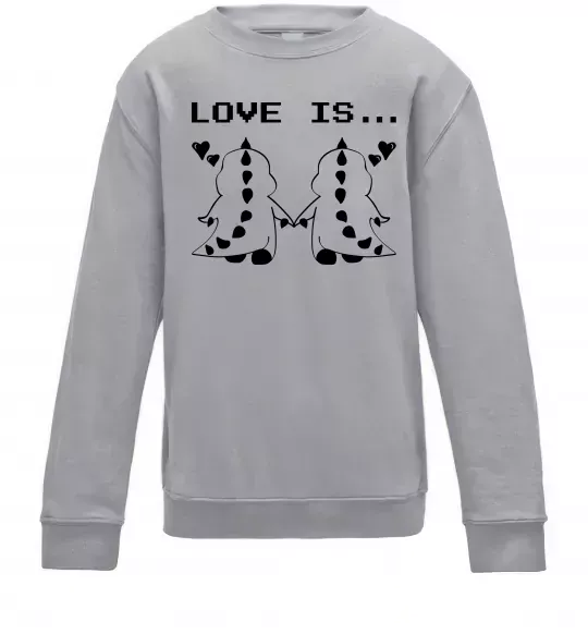 Детский Свитшот LOVE IS... (DYNO) Серый меланж фото