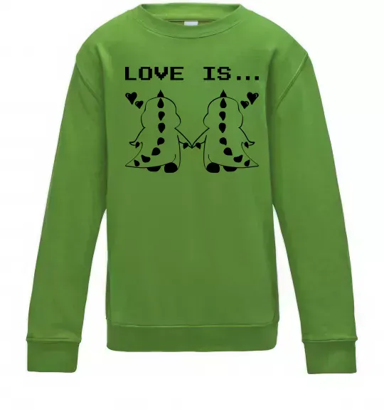 Детский Свитшот LOVE IS... (DYNO) Лаймовый фото