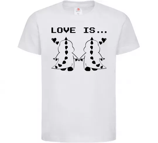 Детская футболка LOVE IS... (DYNO) Белый фото