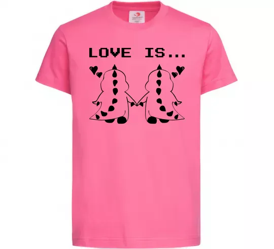 Детская футболка LOVE IS... (DYNO) Ярко-розовый фото