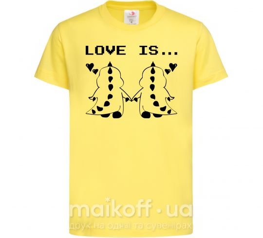 Дитяча футболка LOVE IS... (DYNO) Лимонний фото