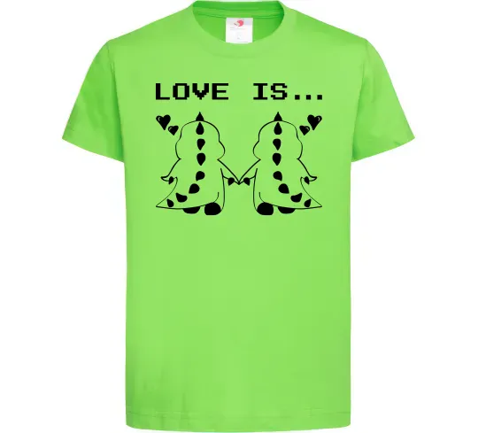 Детская футболка LOVE IS... (DYNO) Лаймовый фото