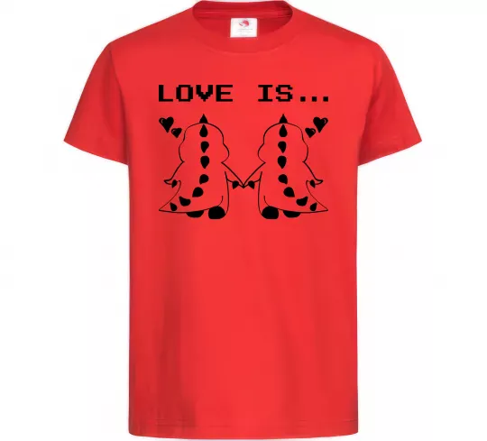 Детская футболка LOVE IS... (DYNO) Красный фото