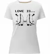 Женская премиум футболка LOVE IS... (DYNO) Белый фото