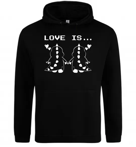 Чоловіча толстовка (худі) LOVE IS... (DYNO) Чорний фото