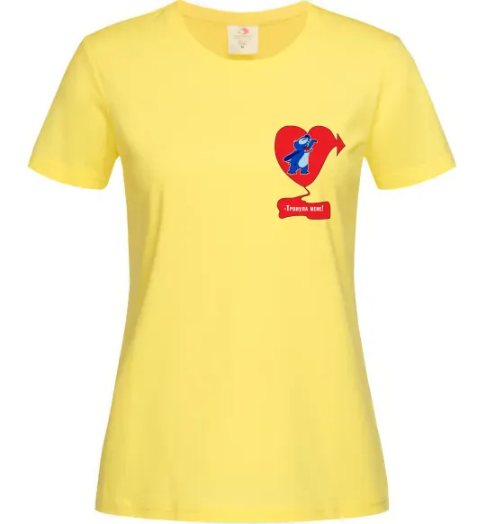 Женская футболка -Тронула мене! Стіч Лимонный фото