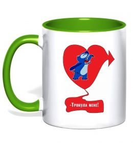 Чашка з кольоровою ручкою -Тронула мене! Стіч