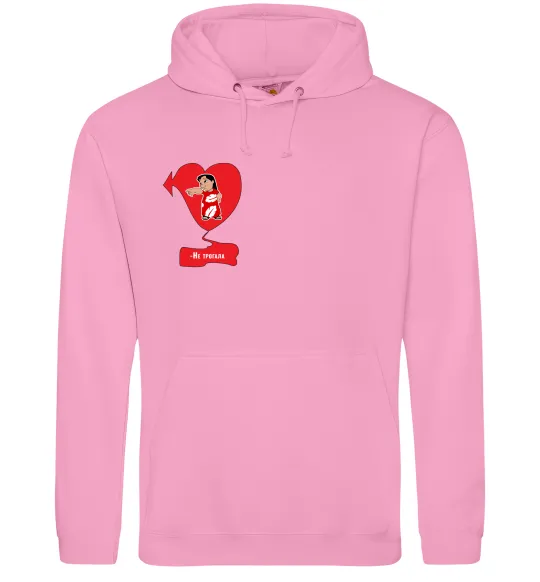 Жіноча толстовка (худі) -Не трогала! Ліло Рожевий фото