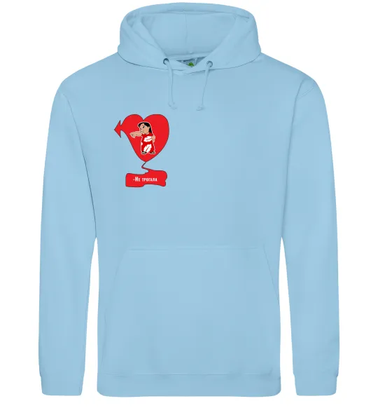 Жіноча толстовка (худі) -Не трогала! Ліло Блакитний фото