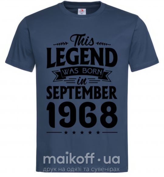 Мужская футболка This Legend was born in September 1968, L Темно-синий фото