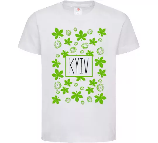 Дитяча футболка Киев каштаны, дит 7- 8 розмір Білий фото