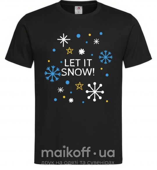 Мужская футболка Let it snow, M Черный фото