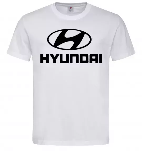 Чоловіча футболка Hyundai logo, колір - білий, розмір - L Білий фото