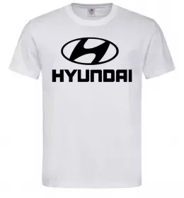 Чоловіча футболка Hyundai logo, колір - білий, розмір - L Білий фото