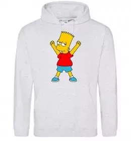 Чоловіча толстовка (худі) Барт победитель, колір - сірий-меланж, розмір - 2XL Сірий меланж фото