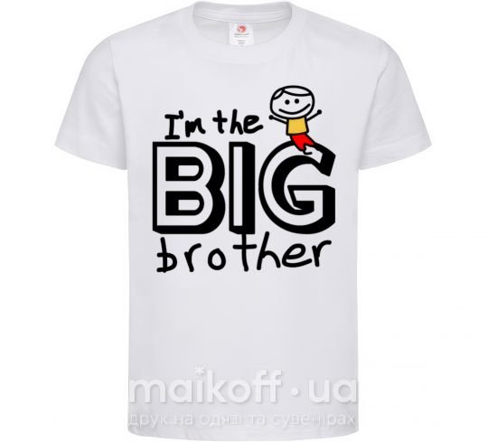 Дитяча футболка I'm the big brother 9-10 Білий фото