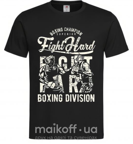 Мужская футболка Fight Hard boxing division C Черный фото