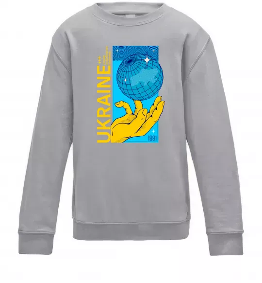 Дитячий світшот ukraine home 1991 Сірий меланж фото
