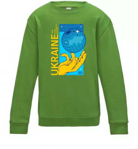 Дитячий світшот ukraine home 1991 Лаймовий фото