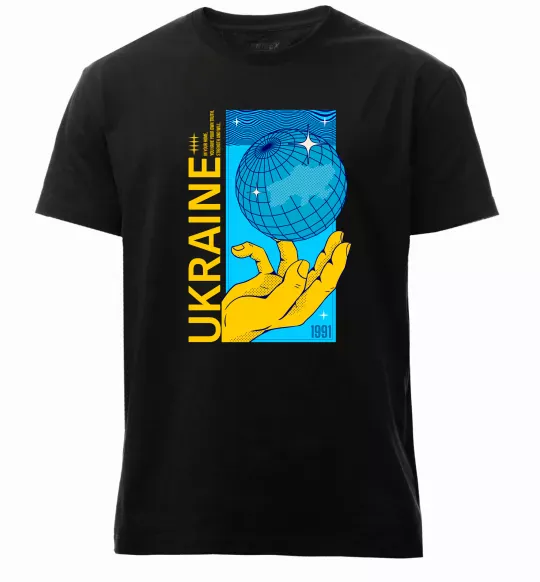 Чоловіча преміум футболка ukraine home 1991 Чорний фото