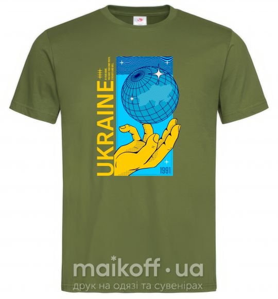 Чоловіча футболка ukraine home 1991 Оливковий фото