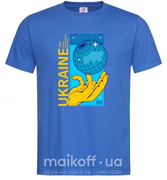 Мужская футболка ukraine home 1991 Ярко-синий фото
