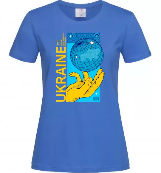 Жіноча футболка ukraine home 1991 Яскраво-синій фото