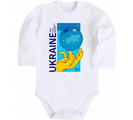 Детский боди ukraine home 1991 Белый фото