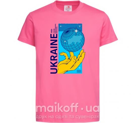 Дитяча футболка ukraine home 1991 Яскраво-рожевий фото