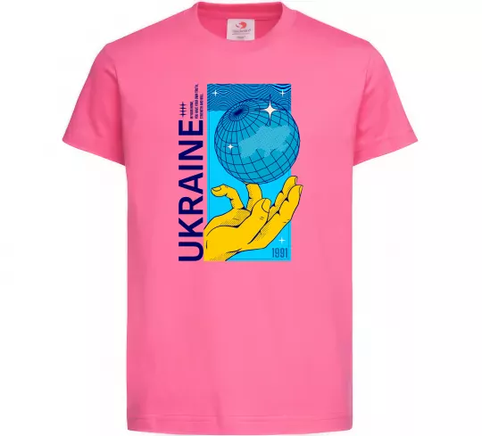 Детская футболка ukraine home 1991 Ярко-розовый фото