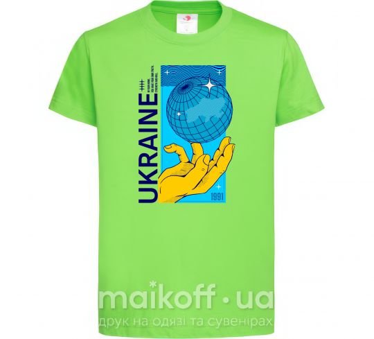 Дитяча футболка ukraine home 1991 Лаймовий фото