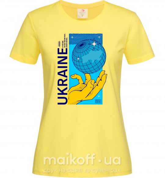 Жіноча футболка ukraine home 1991 Лимонний фото