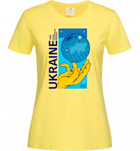 Жіноча футболка ukraine home 1991 Лимонний фото