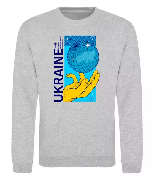 Світшот ukraine home 1991 Сірий меланж фото