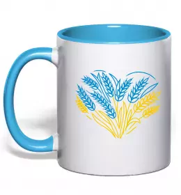 Чашка з кольоровою ручкою Ластівка жовта парні ВИШИВКА Сонячно жовтий фото