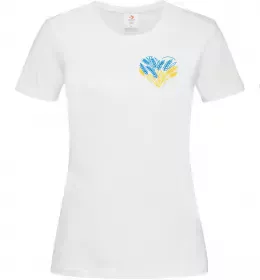 Женская футболка Рука зі стрічкою прапор ВИШИВКА Черный фото