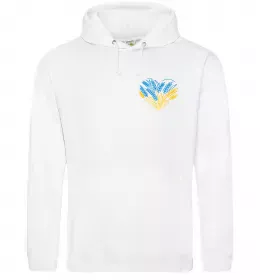 Мужская толстовка (худи) Ластівка Герб ВИШИВКА Белый фото