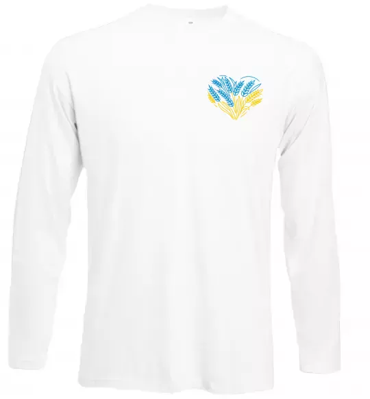 Лонгслив серце з колосками Вишивка Белый фото