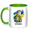 Чашка з кольоровою ручкою Ukraine strong Зелений Чашка з кольоровою ручкою Ukraine strong Зелений фото