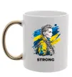 Чашка з кольоровою ручкою Ukraine strong Золото Чашка з кольоровою ручкою Ukraine strong Золото фото