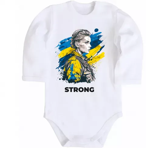 Дитячий бодік Ukraine strong Білий фото