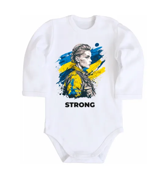 Детский боди Ukraine strong Белый фото